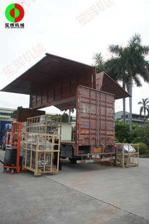 湖南經(jīng)銷定制的多套渦流洗菜機(jī)等設(shè)備專車發(fā)貨交付！